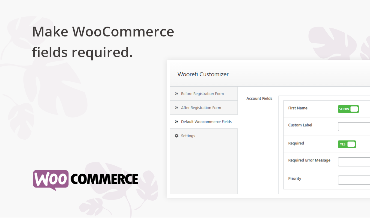 Woorefi | WooCommerce Custom Registration Fields | Required WooCommerce