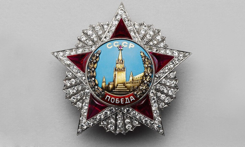 Huân chương Chiến thắng của Liên Xô. Ảnh: Bảo tàng Điện Kremlin.
