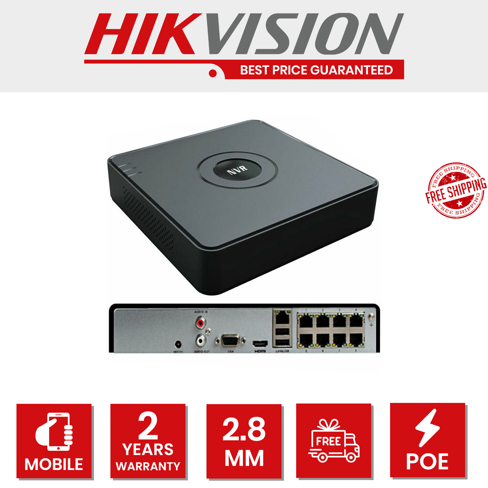 HiWatch by Hikvision NVR-104M-A/4P PoE Plug and Play NVR 