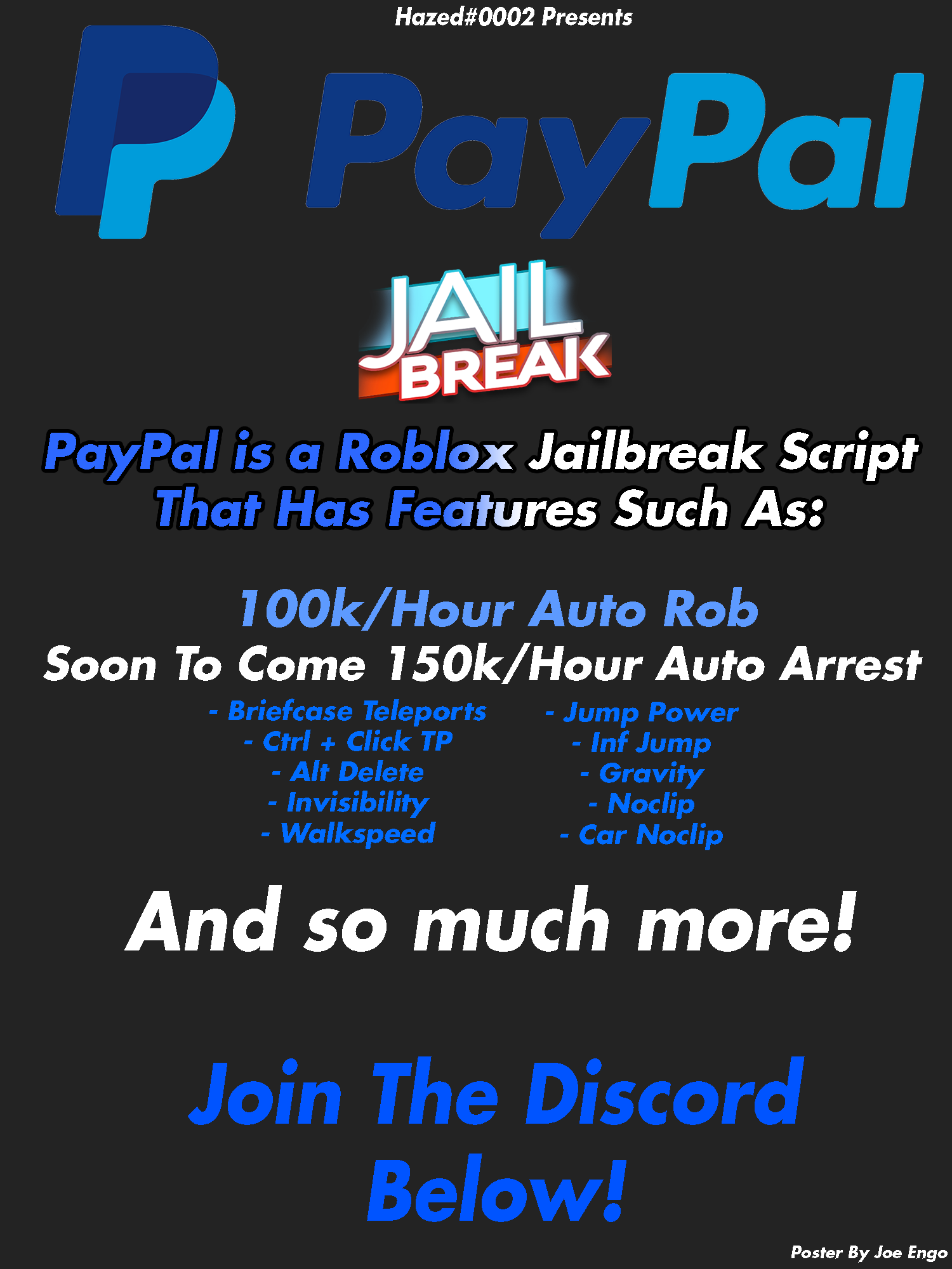 Discord Back Paypal Jailbreak Script Op - roblox jailbreak auto arrest