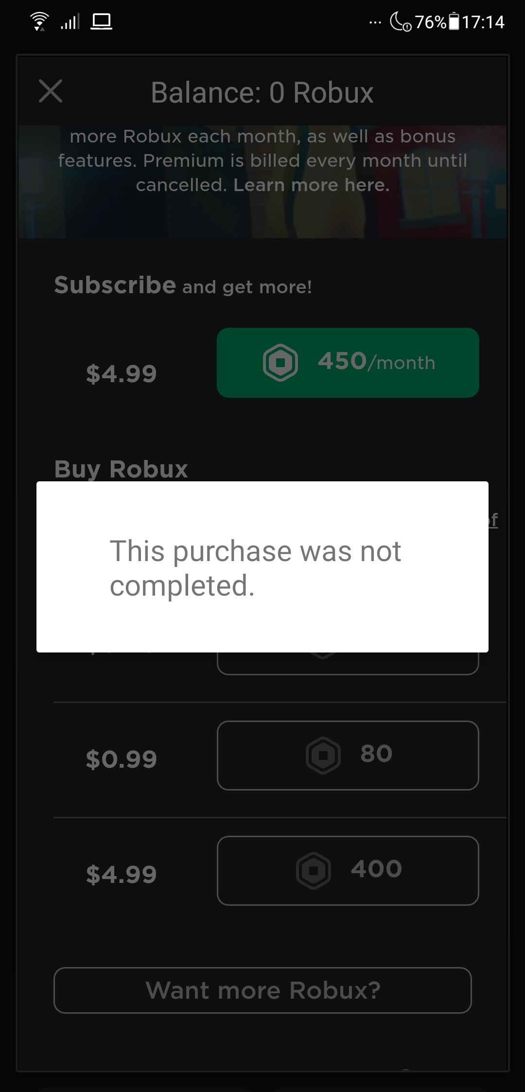 An Unexpected Error Has Occurred Please Try Again In A Few Minutes When Trying To Buy Premium On Roblox Robloxhelp - help i cant buy robux omg omg omg