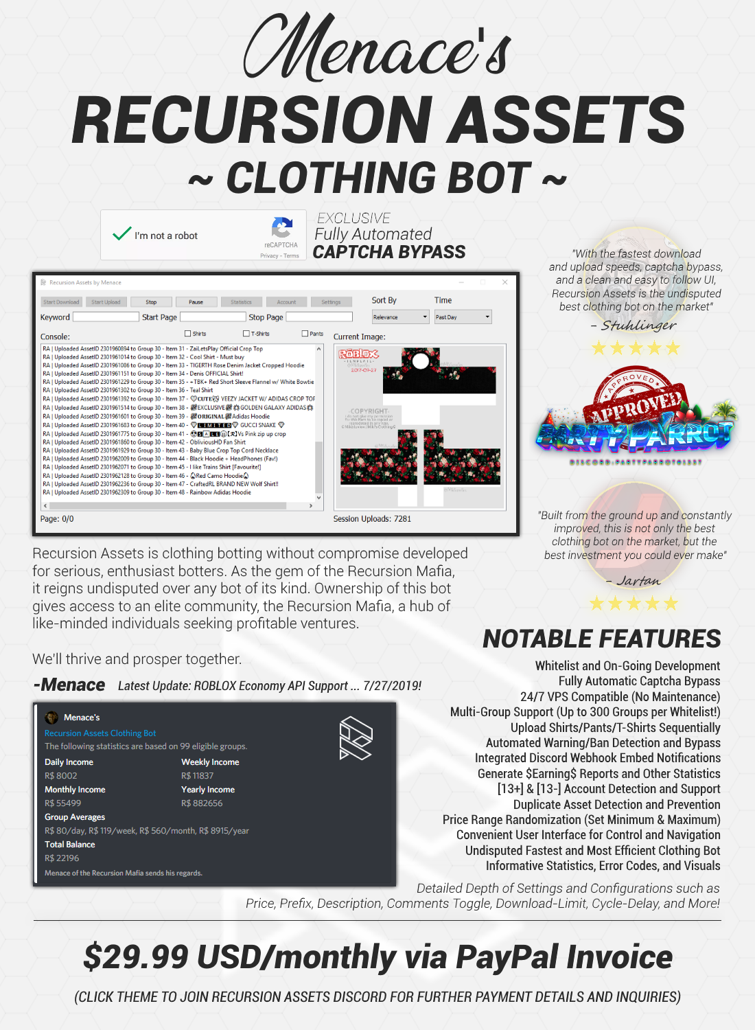 roblox clothes stealer discord bot