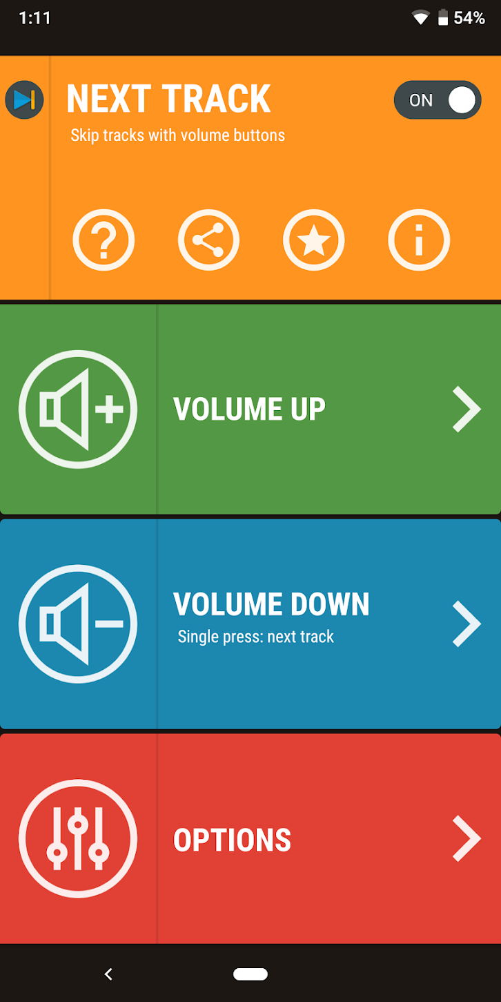 Next Track: Skip tracks with volume buttons