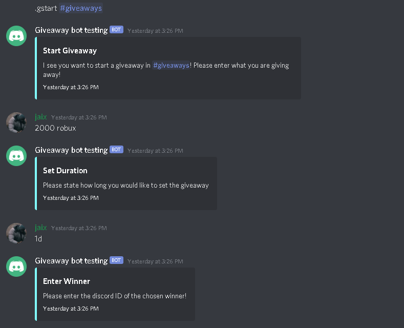 Rigged Giveaway Disord Bot Source Code Pick The Winner For Your Giveaways - robux winner bot discord